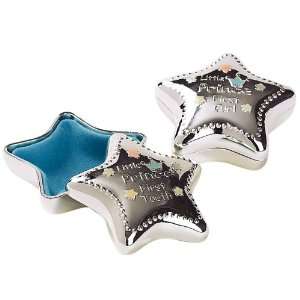  Baby Silver Plated Little Prince First Tooth & Curl Star Boxes: Baby