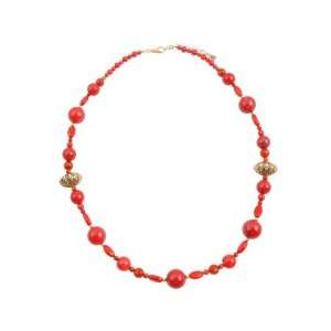  Bronzed By Barse Red Howlite Necklace: Jewelry