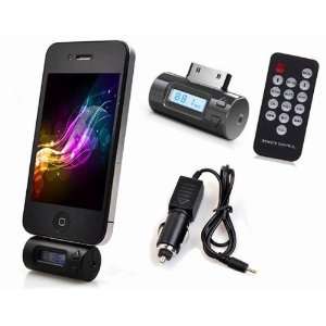 FM TRANSMITTER+Car Charger iPhone 4 3GS 3G iPod TOUCH MP3 with Remote 