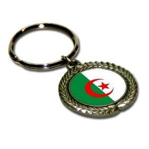  Algeria Flag Pewter Key Chain: Office Products