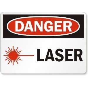  Danger: Laser (with graphic) Plastic Sign, 14 x 10 