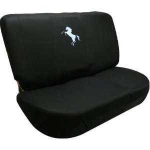 Black Back Bench Seat Cover Set   Mustang Horse Pony 
