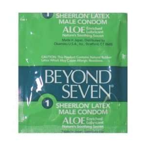  72 PACK Beyond Seven Aole Condoms, Aloe enriched lubricant 