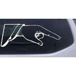 Pointing Hand Business Car Window Wall Laptop Decal Sticker    White 