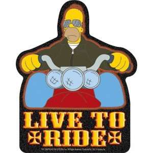  Simpsons Live To Ride Sticker S SIM 0092 Automotive