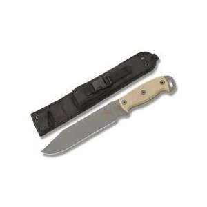 Ontario RBS 7 Fixed Blade Knife Plain Edge Tan Micarta:  