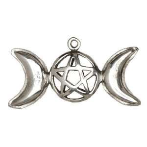  Pentacle With Moons Wiccan Pewter Pendant Jewelry