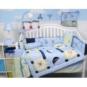    New Boutique Baby Sailboat 10pcs Baby Crib Bedding Set: Baby
