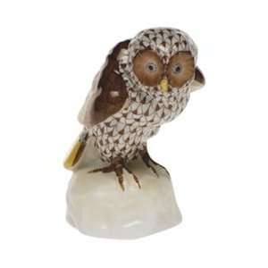  Herend Owl Small Chocolate Fishnet