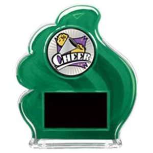 Wave Ice Custom Cheer leaders Trophies Awards GREEN TROPHY   XTREME 