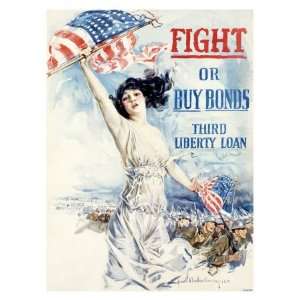  WWI, Fight Or Buy Liberty Bonds Giclee Poster Print, 32x44 