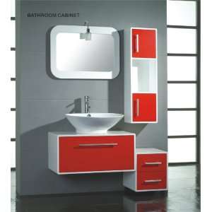   LUX BC 8085. 46 x 20, White / Red, Wood / Porcelain