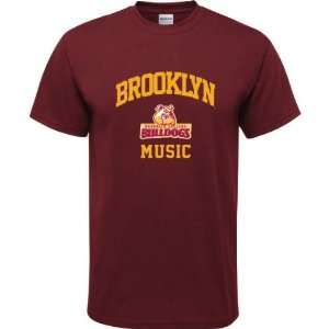 Brooklyn College Bulldogs Maroon Youth Music Arch T Shirt 