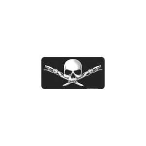  Biker Skull on Handlebars License Plate: Automotive