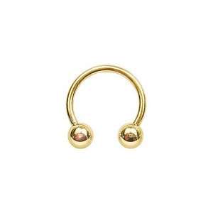  12 Gauge 3/4   Solid 14kt Yellow Gold Circular Barbell 