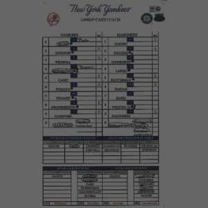 Yankees at Mariners 7 11 2010 Game Used Lineup Card (FJ022480)   Other 