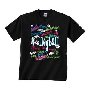  Volleyball   Graffiti   Short Sleeve T shirt: Clothing