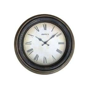  15 Molded Wall Clock with Big Roman Numerals in Bronze 
