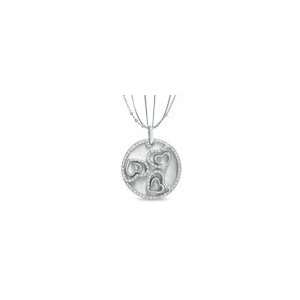  ZALES Diamond Triple Heart Medallion in Sterling Silver 