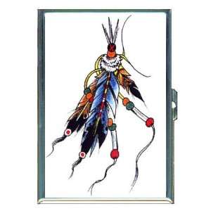  Native American Feather Tattoo ID Holder, Cigarette Case 