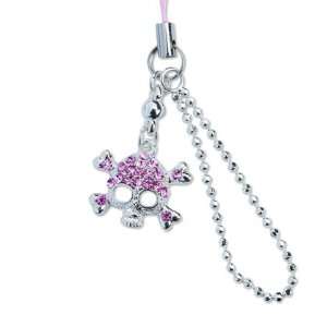   Skull Shaped with Diamond Cell Phone (Car) Charms Strap   PINK