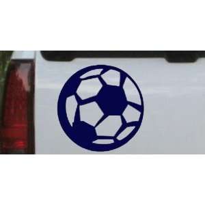 Soccer Ball Sports Car Window Wall Laptop Decal Sticker    Navy 10in X 
