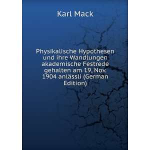   am 19, Nov. 1904 anlÃ¤ssli (German Edition) Karl Mack Books