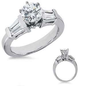  1.30 Ct. Diamond Engagement Ring with Side Diamonds 