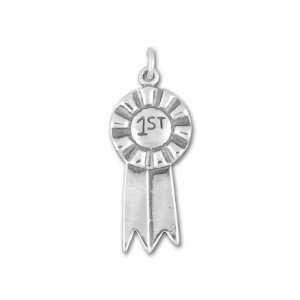  Sterling Silver 1st Place Ribbon Charm: Arts, Crafts 