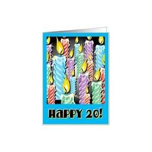  Sparkly candles  20th Birthday Card Toys & Games