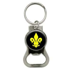   de Lis   Yellow Saints   Bottle Cap Opener Keychain Ring: Automotive