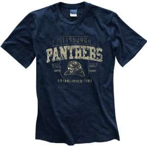  Pittsburgh Panthers Navy Router Heathered Tee: Sports 