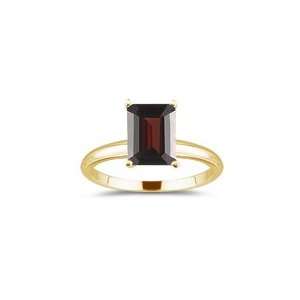  3.55 Cts Garnet Solitaire Ring in 14K Yellow Gold 6.5 