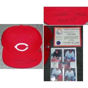  Pete Rose Signed Reds L.E. of 14 Hat w/HOF??: Sports 