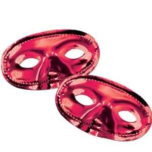  Metallic Half Mask (red) Party Accessory (1 count): Beauty
