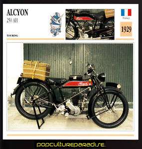 1929 ALYCON 250 AH ATLAS MOTORCYCLE PICTURE FACT CARD  
