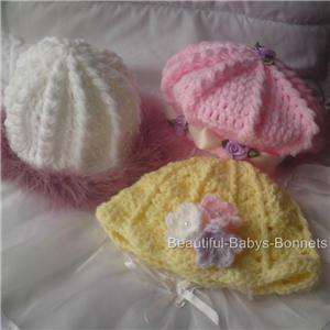 CROCHET PATTERNS by Beautiful Babys Bonnets CHOICE OF 3  