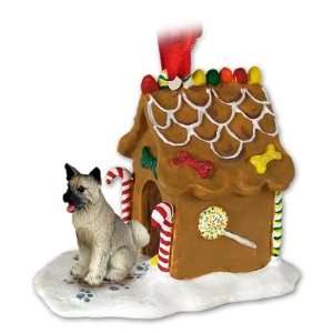  NEW Akita Gray Ginger Bread House Christmas Ornament Pet 