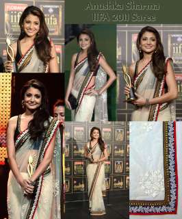   Quality White Net Saree From Anushka Sharma IIFA Award 2011  