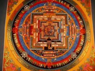 24 K Gold Kalachakra Thangka Thanka Tanka Painting Nepal Buddhist art 