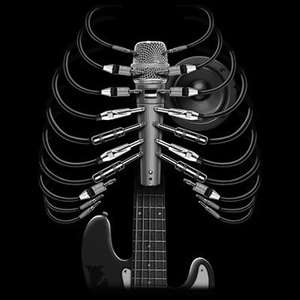 Amped Up Skeleton Guitar Cool Liquid Blue Graphics T Shirt Your Size 