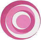 4x4 Round Surya Hooked Pink Swirls Rings Kids Area Rug   Approx 4