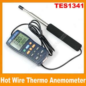 TES 1341 Hot Wire Thermo Anemometer HVAC Air Flow Velocity USB + CD 