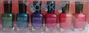 ZOYA NAIL POLISH ~ SPARKLE ~ 6PC BOX SET NEW ~ IVANKA, CHARLA, MIMI 