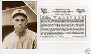 BILL TERRY, Giants ~ 1933 Conlon All Stars @TSN 1988  