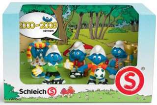 41259 Decade 2000 Smurf Set 5 NEW Soccer Figurines 2 Plastic Figures 