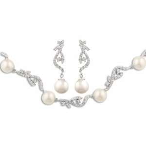  JanKuo Jewelry Silver Tone Fancy Prom and Bridal Pearls on 