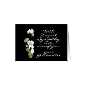 Deepest Sympathy Great Grandmother White Orchids Card