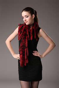 0050 Tessals Rex rabbit fur red neck warmer scarf muffler scarves 
