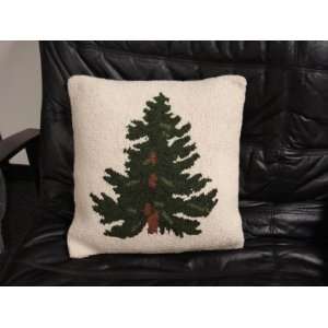 Tree Wool Hooked Pillow 